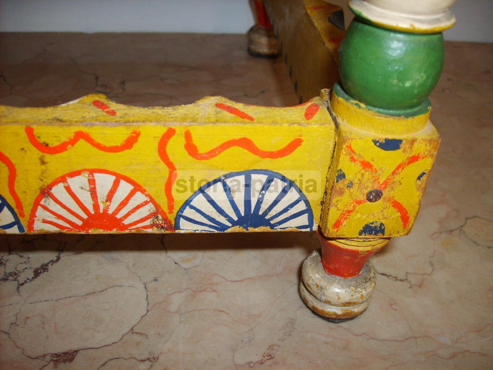 Arte Popolare Italiana, Antica Ebanisteria, Piccola Sedia Impagliata, Dipinta, Bella immagine 6