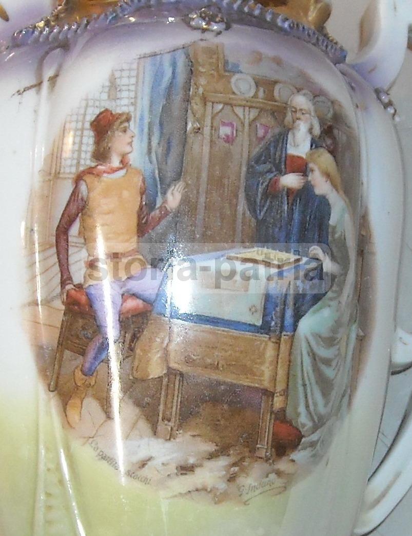 Artistica Porcellana, Elegante Modellato, Gioco Degli Scacchi, Arte, Induno, Tiepolo immagine 2