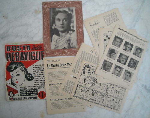Cinema, Attori, Maria Denis, Giochi, Cruciverba, Fiori, Poliziesco, Rara Busta Sorpresa immagine 1