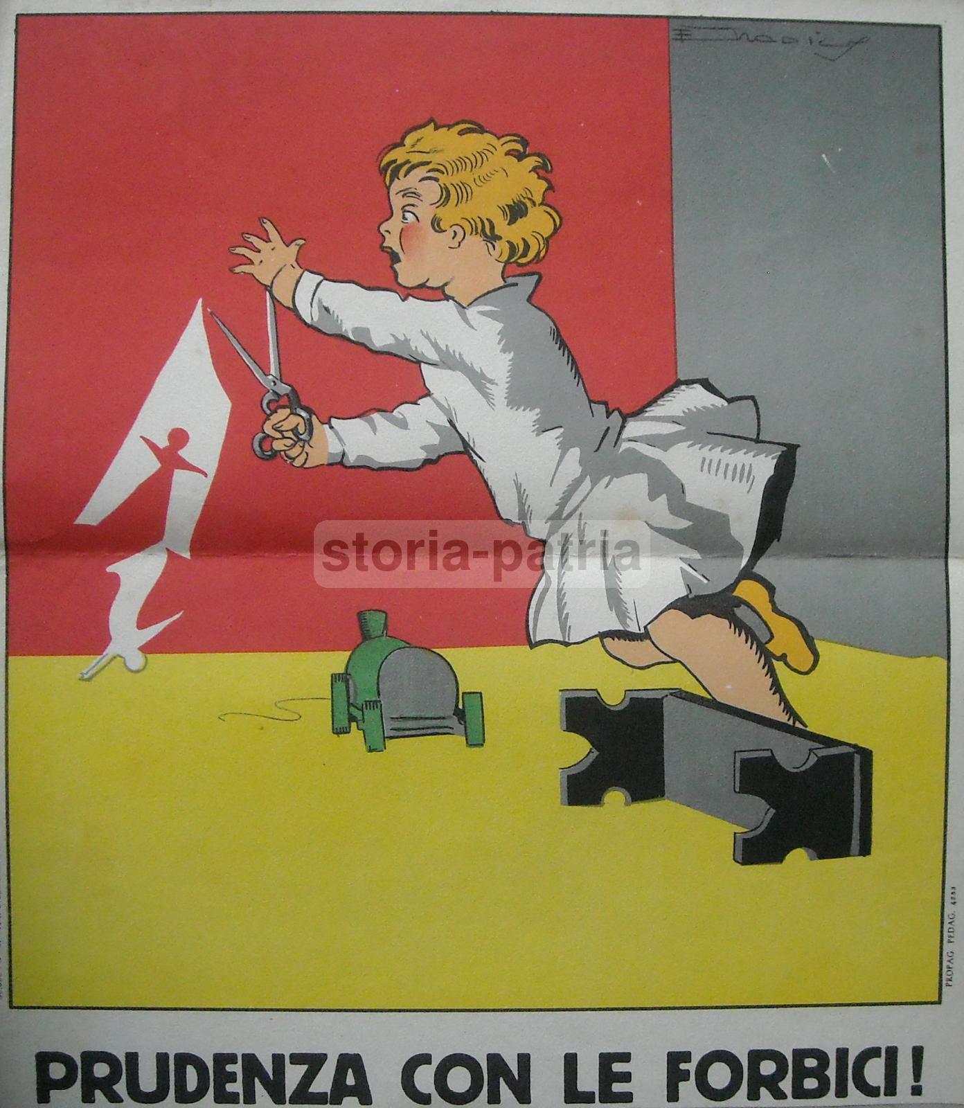Giochi Pericolosi, Forbici, Infortuni, Previdenza, Anti Infortunistica, Propaganda immagine 2