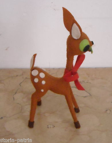 Grazioso Cerbiatto, Pannolenci, d'Epoca, Da Collezione immagine 1