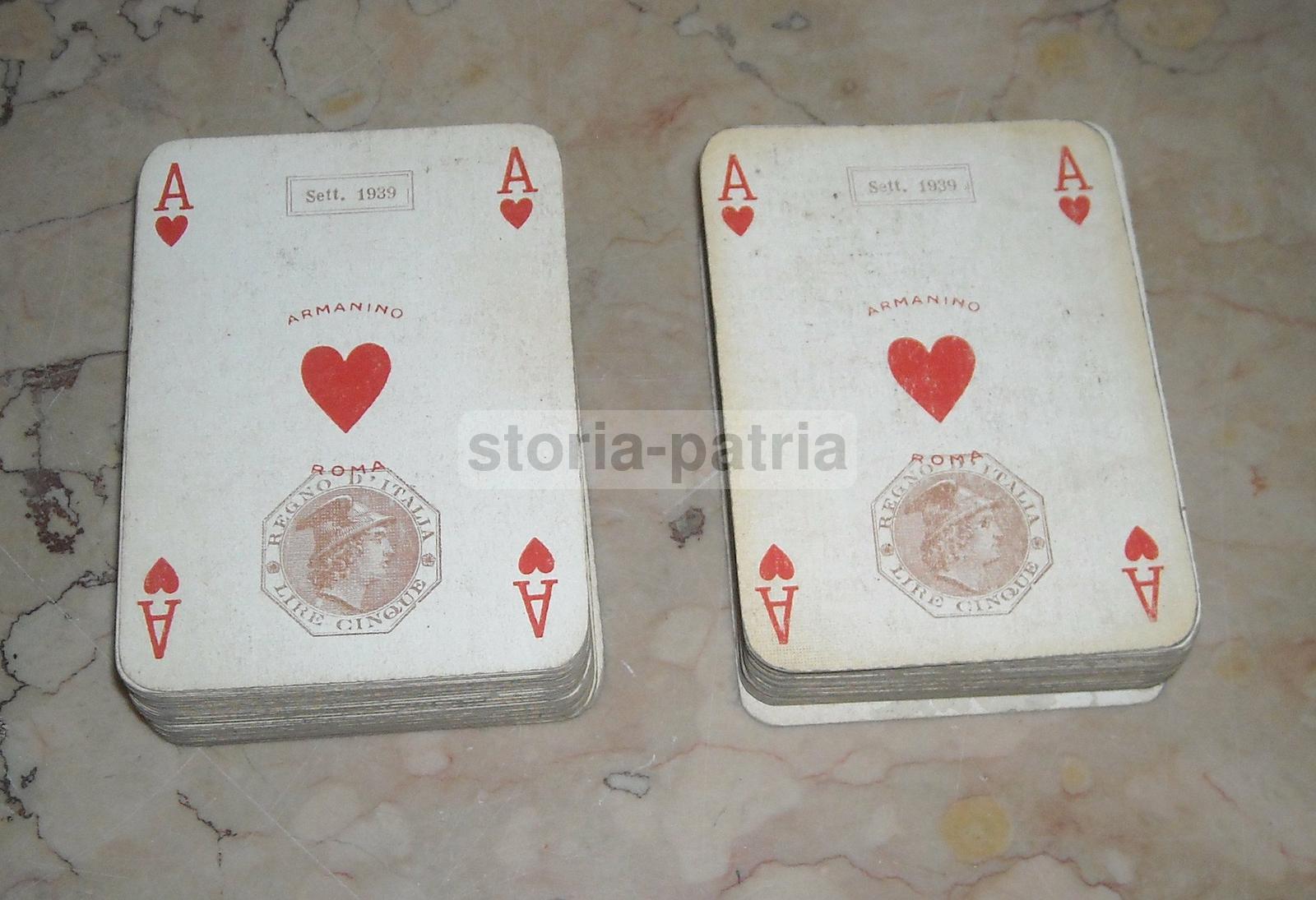Vecchie Carte Da Gioco, Poker, Edizione Armanino, Roma, 1939, Regno Di Italia, d'Epoca immagine 2
