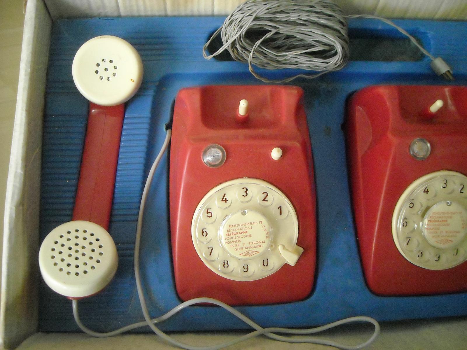 Vecchio Gioco Per Bambini, Telefonia, Coppia Di Telefoni Giocattolo, Ingap, d'Epoca immagine 8